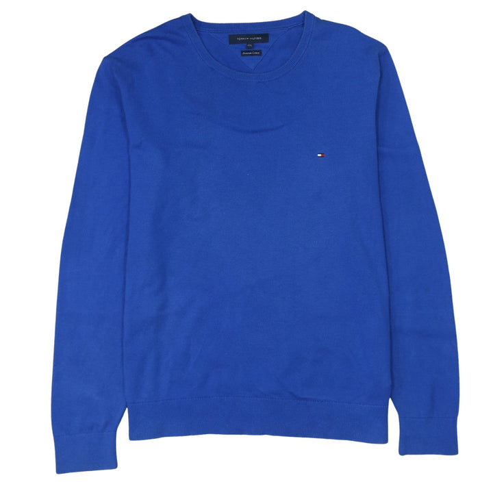 Tommy Hilfiger Men’s Blue Cotton Crew Neck Jumper 2XL