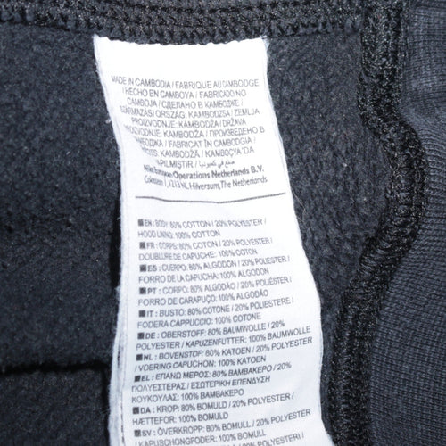 Nike Men's Black Pullover Hoodie Small Logo Fleece Sweatshirt