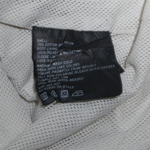 Nautica Men's White Windbreaker Jacket L Lined Cotton Nylon