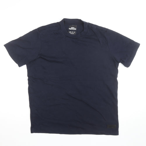 MNG Improved Men's Blue Cotton Crew Neck Short Sleeve T-Shirt Size M