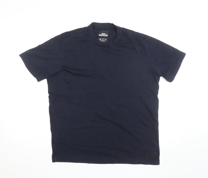 MNG Improved Men's Blue Cotton Crew Neck Short Sleeve T-Shirt Size M