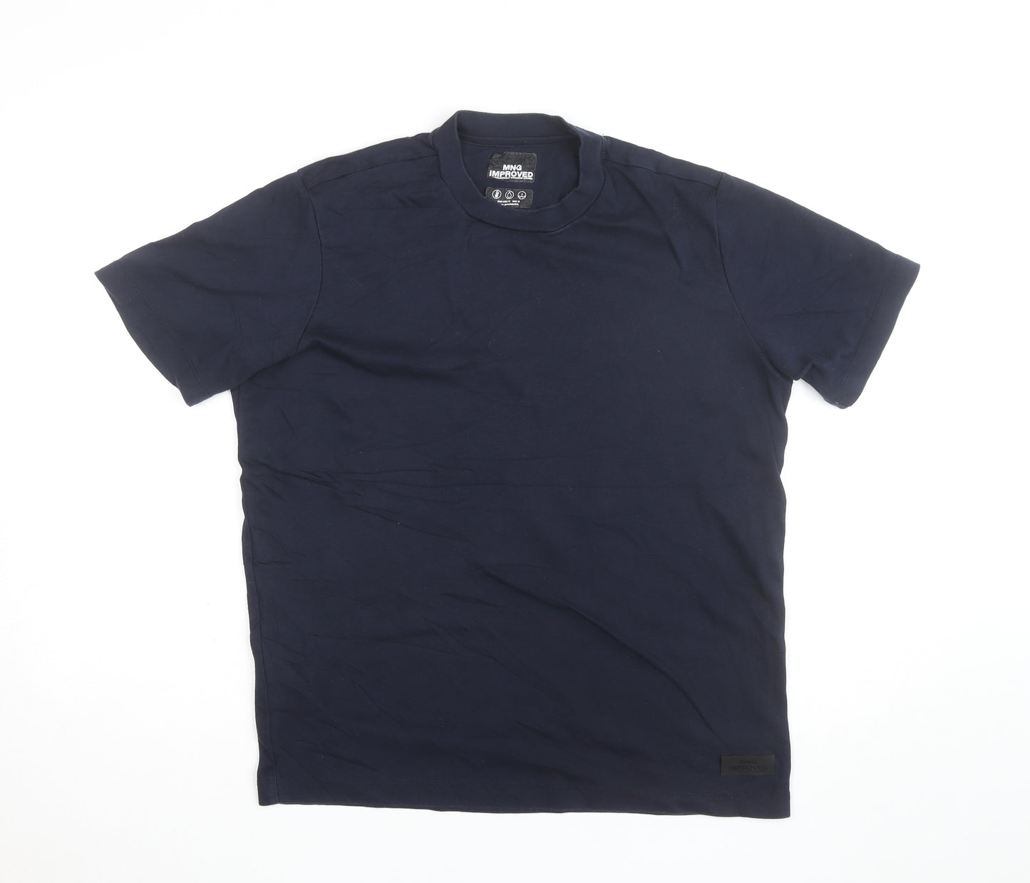 MNG Improved Men's Blue Cotton Crew Neck Short Sleeve T-Shirt Size M