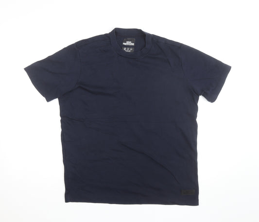 MNG Improved Men's Blue Cotton Crew Neck Short Sleeve T-Shirt Size M