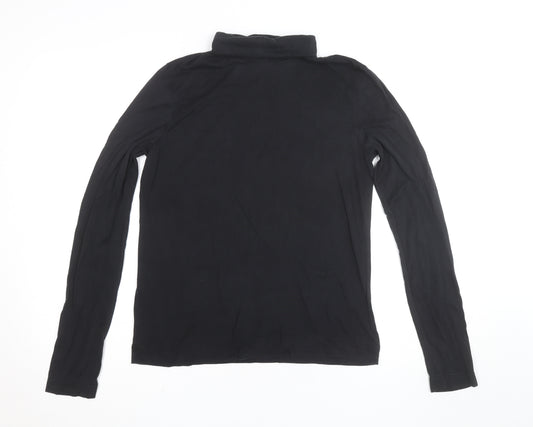 Joseph Women’s Black Roll Neck Long Sleeve Jersey Top Size M