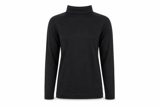 Front view of Joseph Women’s Black Roll Neck Long Sleeve Jersey Top, size M