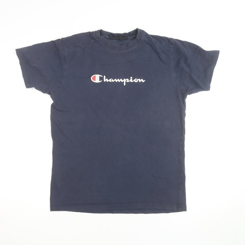 Champion Boys Blue 13 Years Crew Neck Short Sleeve Cotton Logo T-Shirt