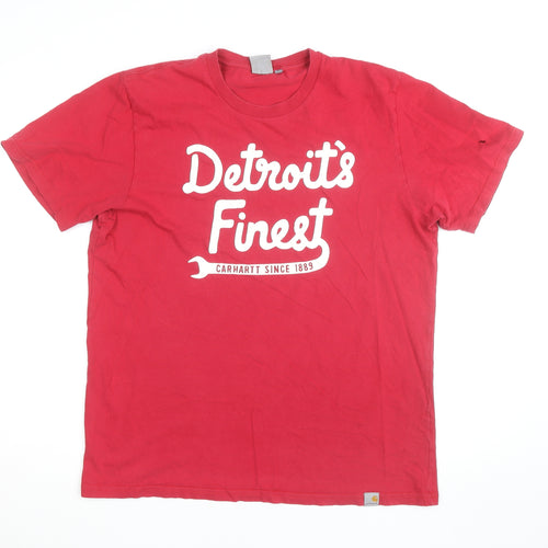 Carhartt Men's Red Detroit's Finest Graphic Cotton T-Shirt L