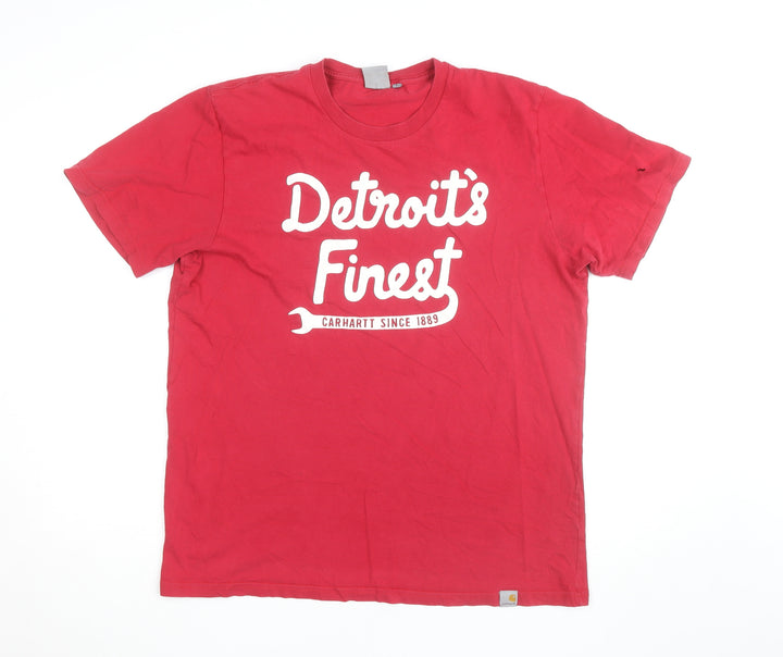 Carhartt Men's Red Detroit's Finest Graphic Cotton T-Shirt L