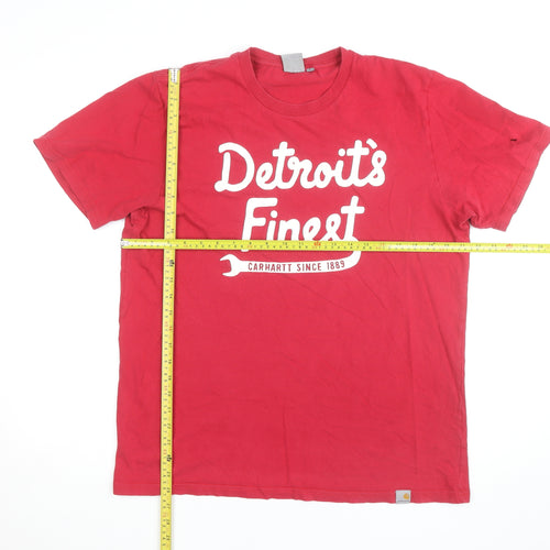 Carhartt Men's Red Detroit's Finest Graphic Cotton T-Shirt L