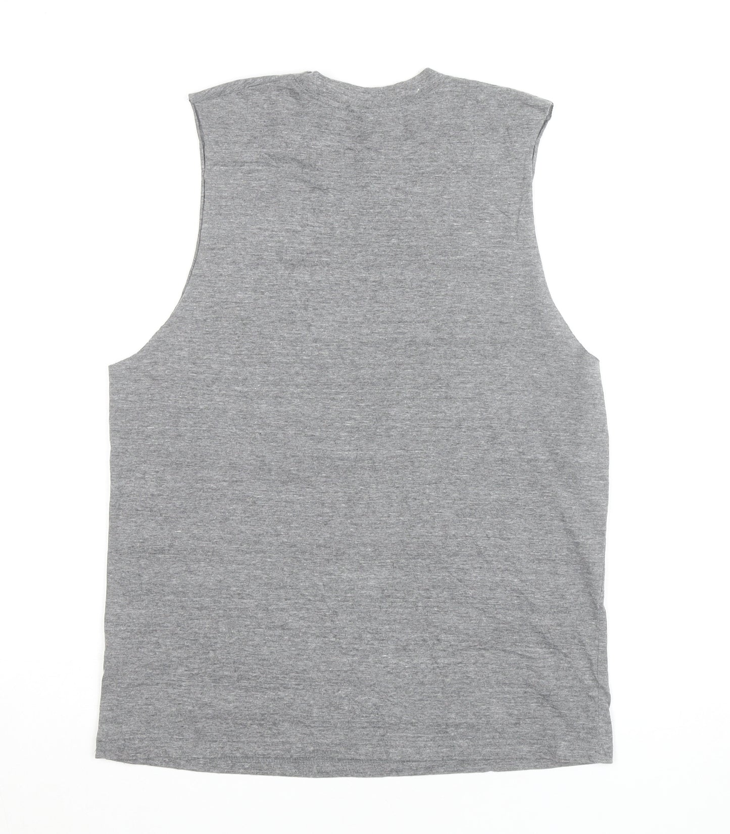 Topshop Grey Elephant Print Sleeveless Cotton Blend Top M
