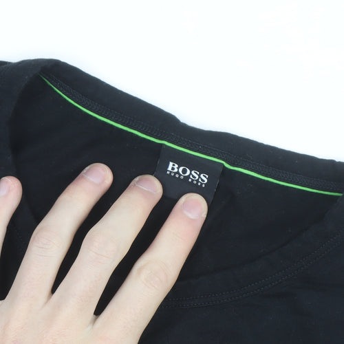 Hugo Boss Men's Black Cotton Crew Neck T-Shirt Size M