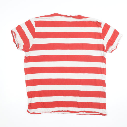 Gap Men's Red White Striped Cotton Crew Neck T-Shirt XL