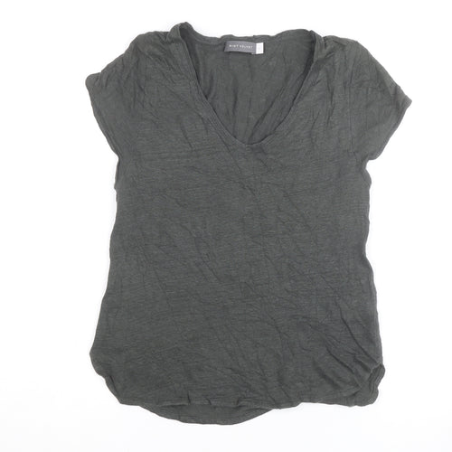 Mint Velvet Women's Grey V-Neck Basic T-Shirt Size 10