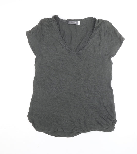 Mint Velvet Women's Grey V-Neck Basic T-Shirt Size 10