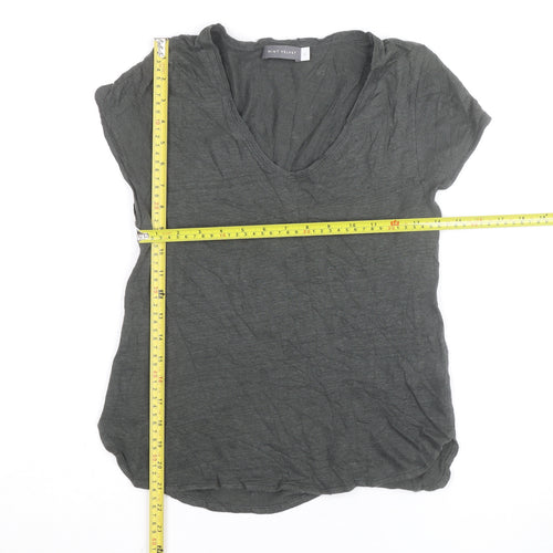 Mint Velvet Women's Grey V-Neck Basic T-Shirt Size 10