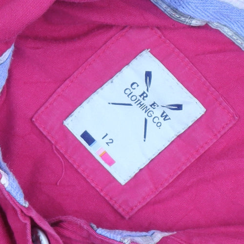 Crew Clothing Co. Womens Pink Size 12 Henley Hoodie Cotton Blend