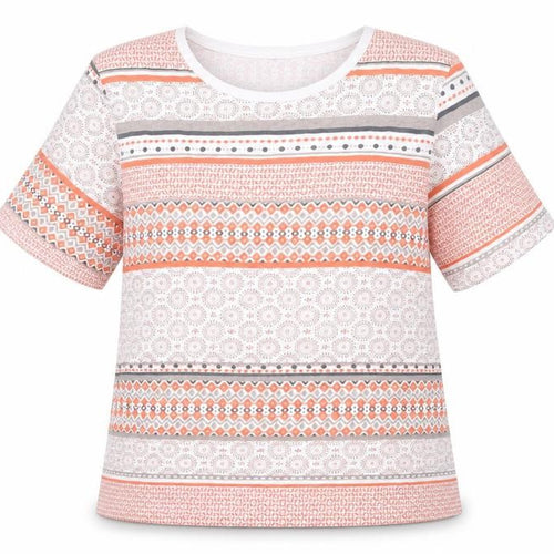 Anne de Lancay Women's Multicoloured Geometric Cotton T-Shirt M