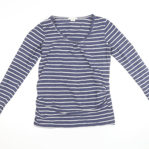 Mamas & Papas Women's Blue Striped Long Sleeve Maternity T-Shirt Size 10