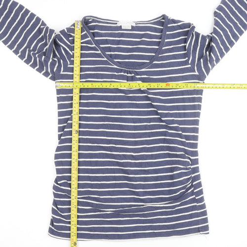 Mamas & Papas Women's Blue Striped Long Sleeve Maternity T-Shirt Size 10