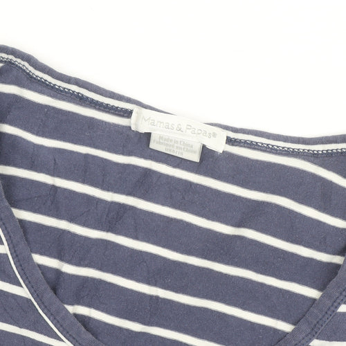 Mamas & Papas Women's Blue Striped Long Sleeve Maternity T-Shirt Size 10