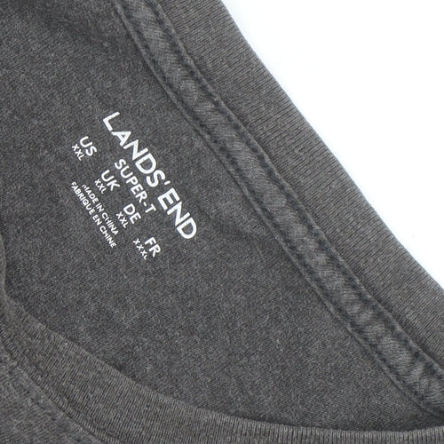 Lands' End Men's Grey 2XL Crew Neck Cotton T-Shirt