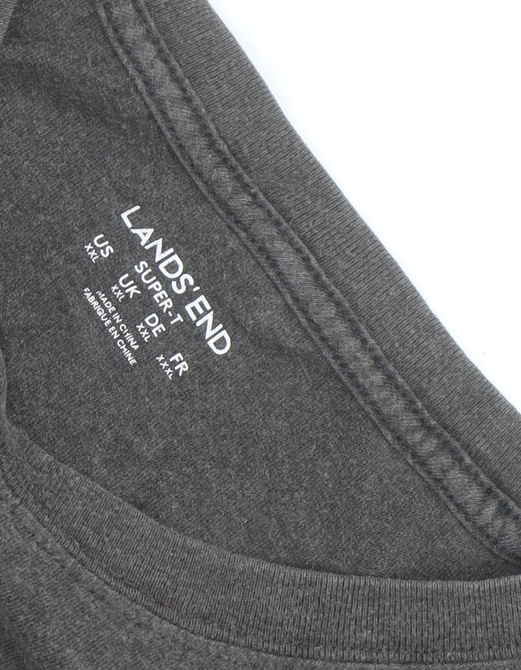 Lands' End Men's Grey 2XL Crew Neck Cotton T-Shirt
