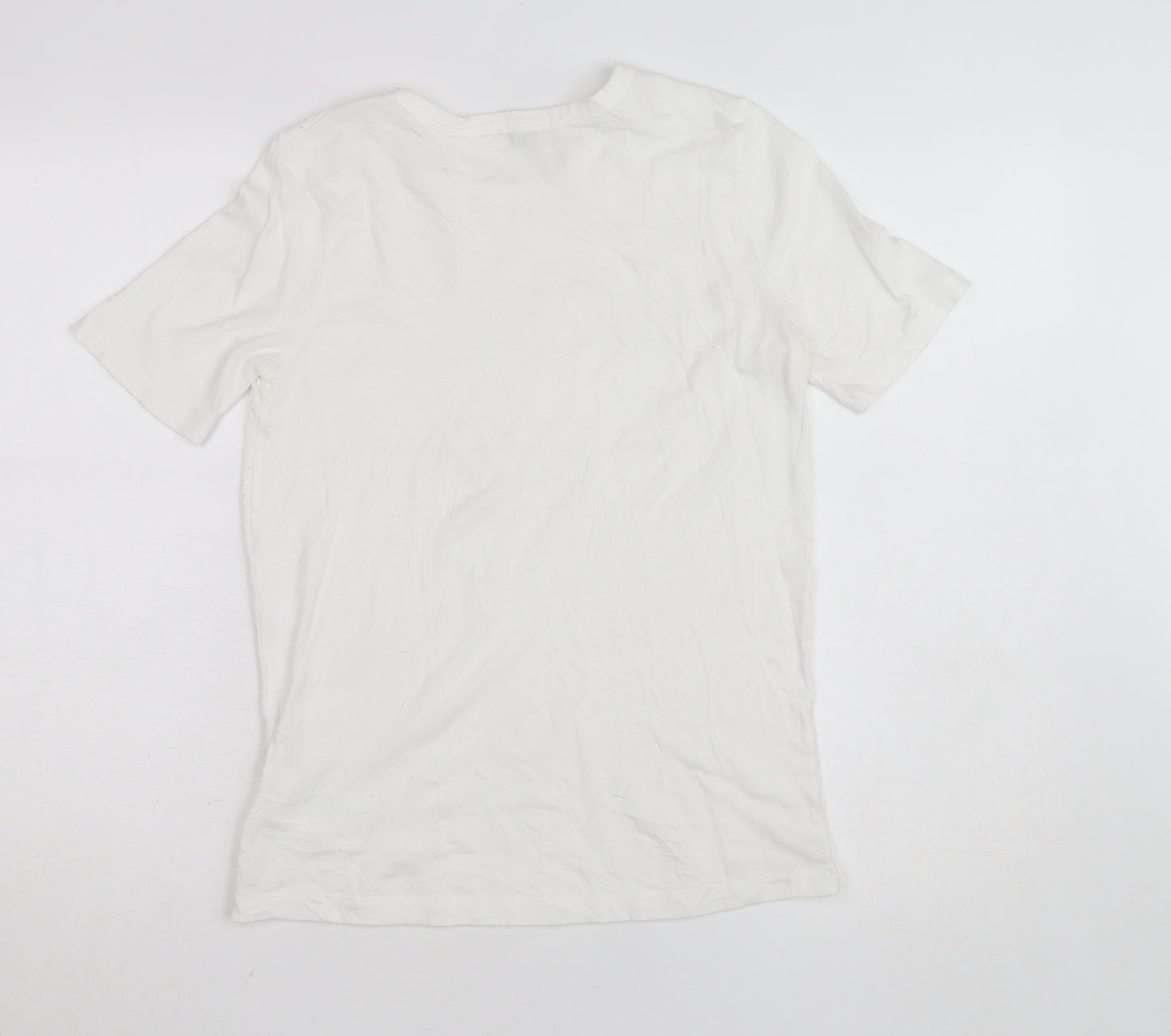 Gap Women’s White Polka Dot Cotton Blend Crew Neck T-Shirt XS