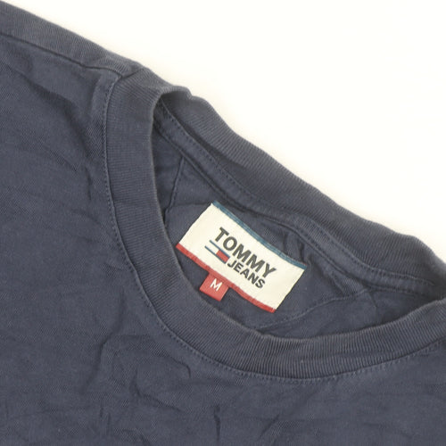 Tommy Jeans Men's Blue Cotton Logo T-Shirt Size M Short Sleeve