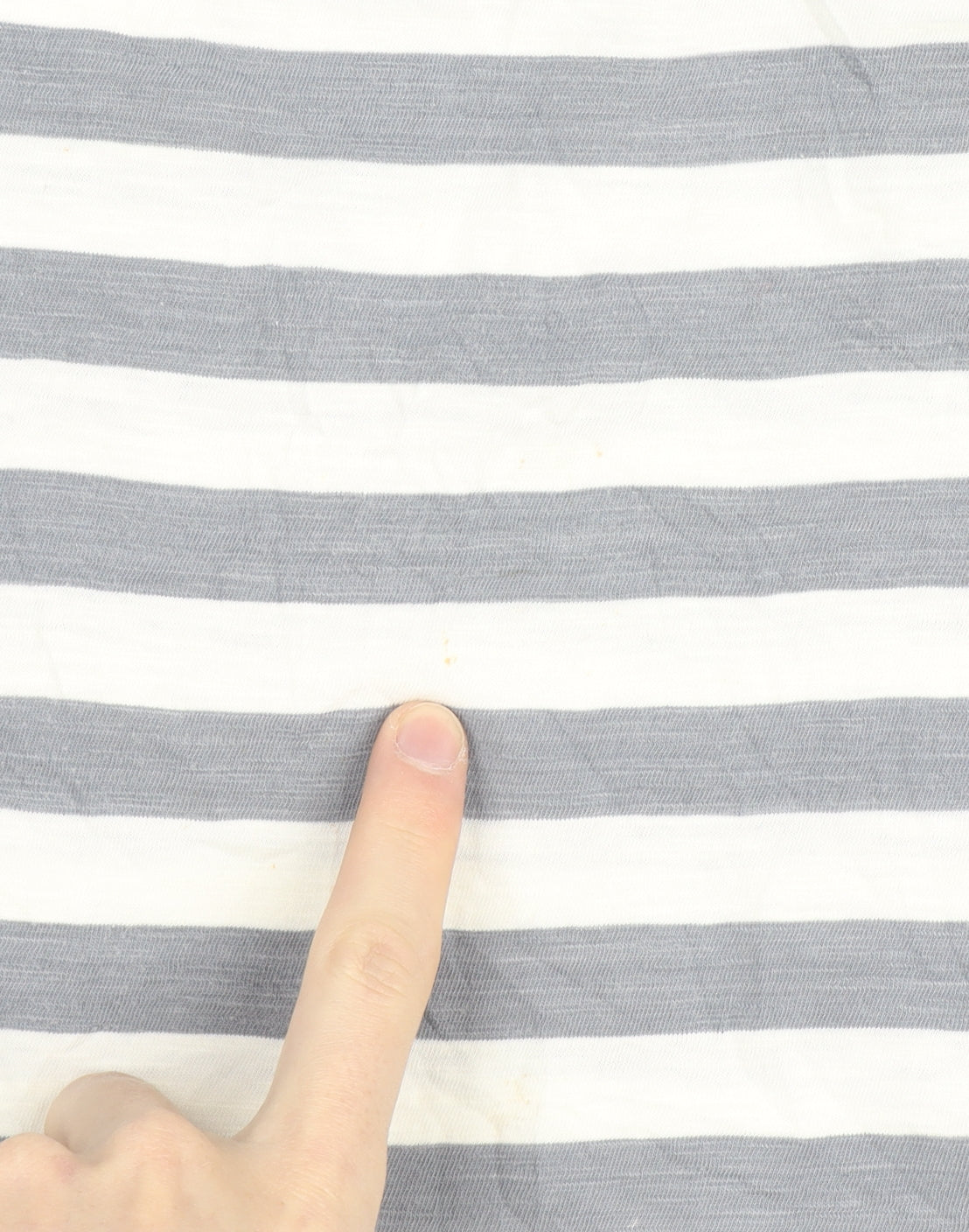 Fat Face Women's Grey White Striped Floral 3/4 Sleeve Cotton Top Size 12