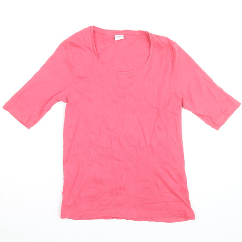 Cotton Traders Women's Pink 100% Cotton Basic Short Sleeve T-Shirt Size 10