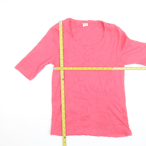 Cotton Traders Women's Pink 100% Cotton Basic Short Sleeve T-Shirt Size 10