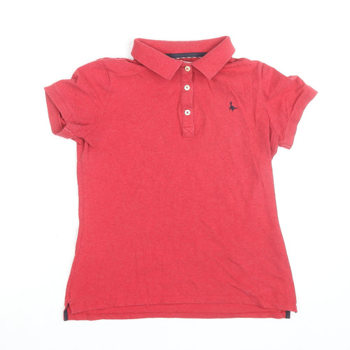 Jack Wills Women's Red Short Sleeve Cotton Polo Shirt UK 12