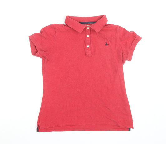Jack Wills Women's Red Short Sleeve Cotton Polo Shirt UK 12
