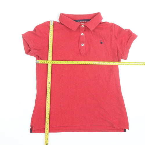 Jack Wills Women's Red Short Sleeve Cotton Polo Shirt UK 12