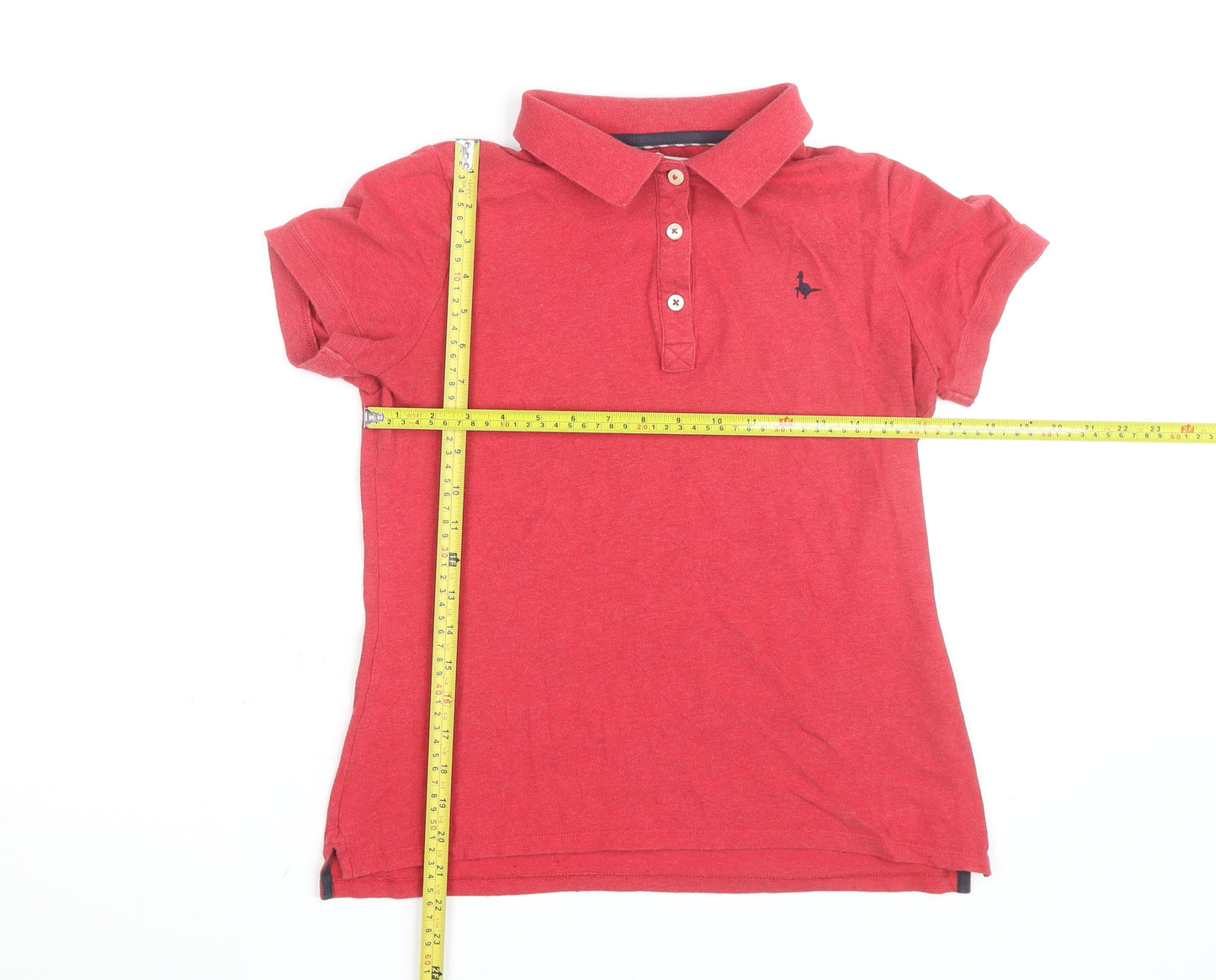 Jack Wills Women's Red Short Sleeve Cotton Polo Shirt UK 12