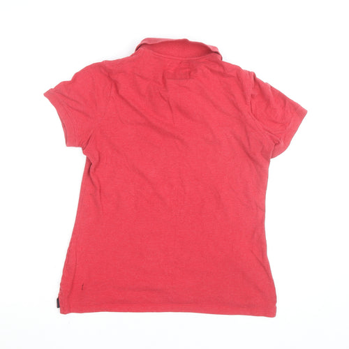 Jack Wills Women's Red Short Sleeve Cotton Polo Shirt UK 12