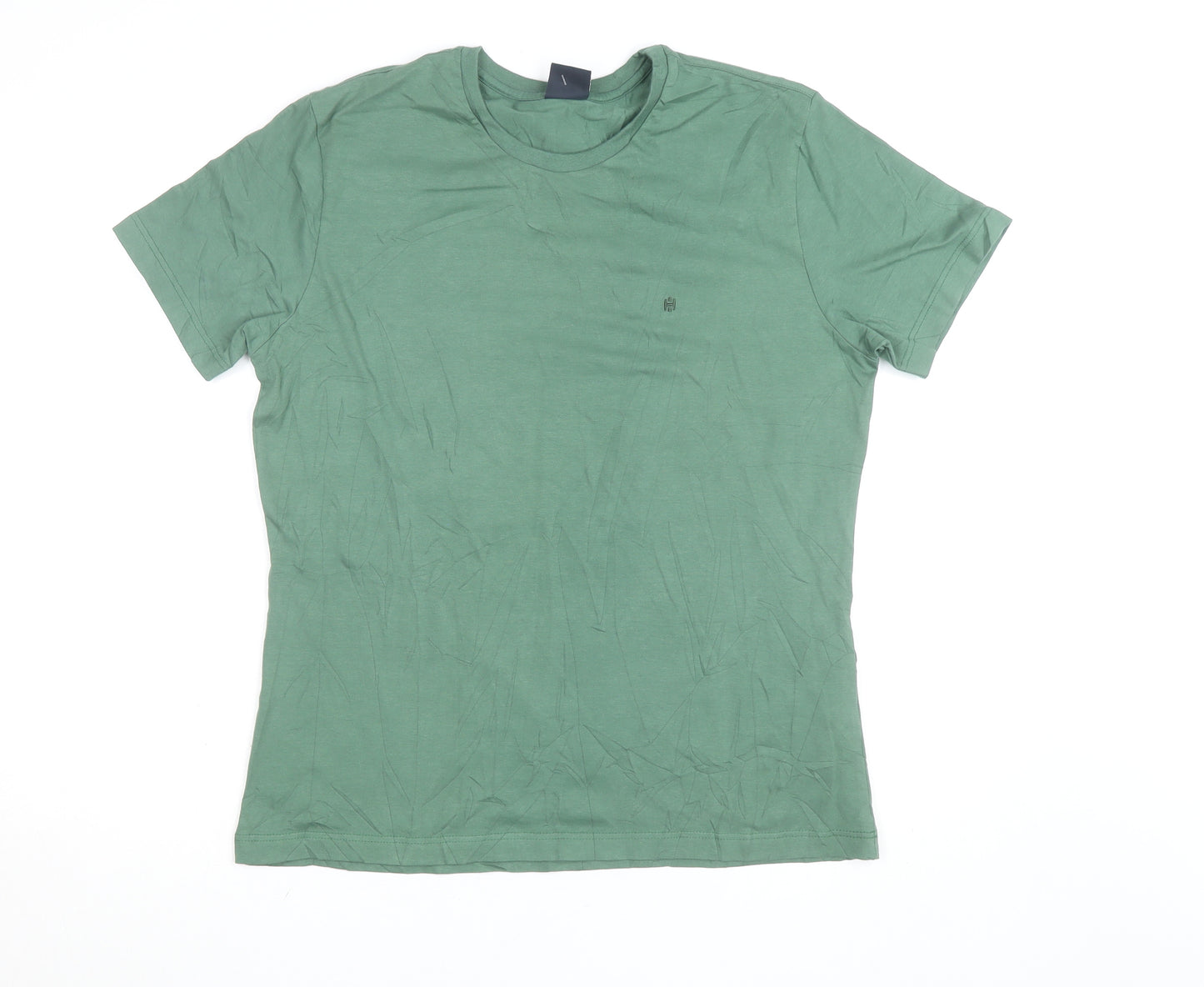 Highstil Men's Green Slim Fit Cotton Elastane T-Shirt G