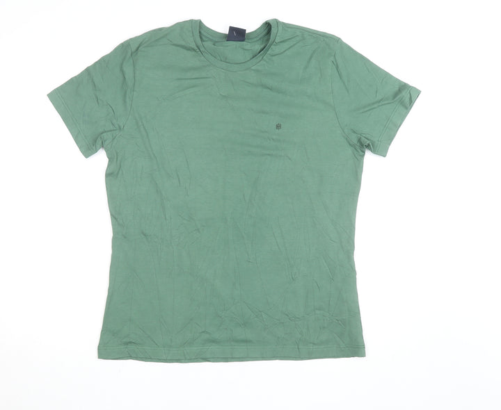 Highstil Men's Green Slim Fit Cotton Elastane T-Shirt G
