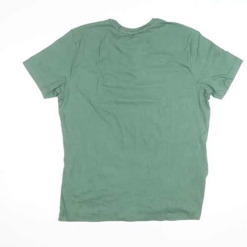 Highstil Men's Green Slim Fit Cotton Elastane T-Shirt G