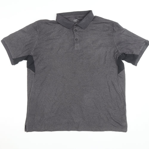Decathlon Men's Grey Polo Shirt L Athletic Fit Moisture Wicking