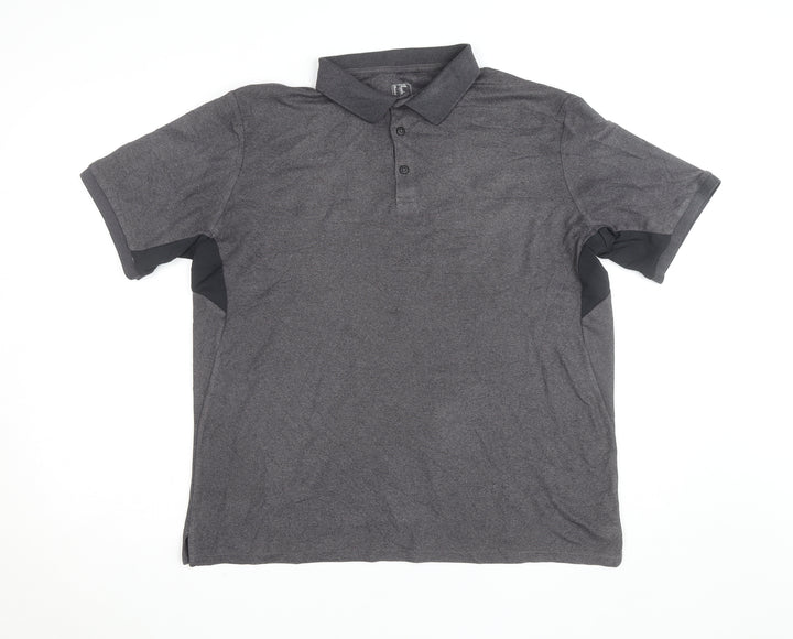 Decathlon Men's Grey Polo Shirt L Athletic Fit Moisture Wicking
