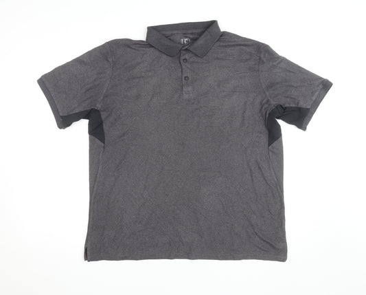 Decathlon Men's Grey Polo Shirt L Athletic Fit Moisture Wicking