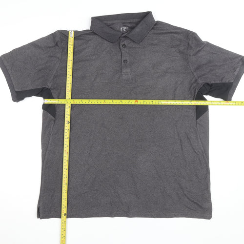 Decathlon Men's Grey Polo Shirt L Athletic Fit Moisture Wicking