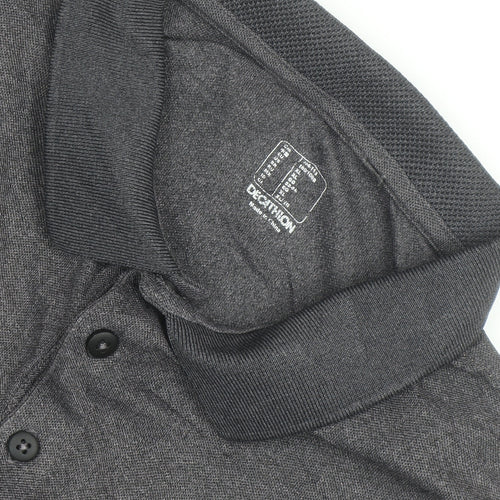 Decathlon Men's Grey Polo Shirt L Athletic Fit Moisture Wicking