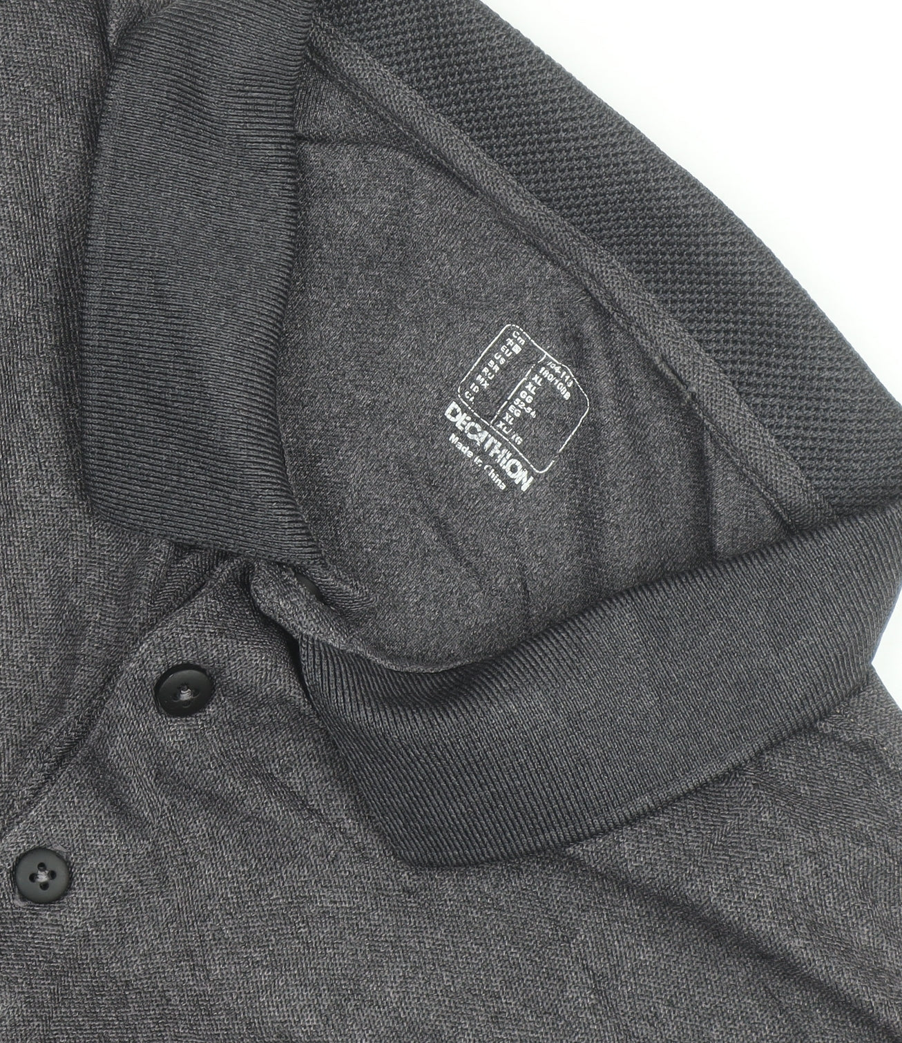 Decathlon Men's Grey Polo Shirt L Athletic Fit Moisture Wicking