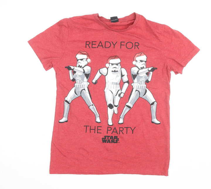 George Star Wars Men's Red Christmas Stormtrooper T-Shirt Small