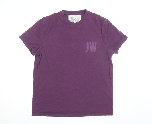 Jack Wills Men's Purple Graphic Logo T-Shirt XL Classic Fit