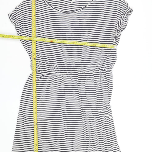 H&M Women’s Black White Striped T-Shirt Dress Size L