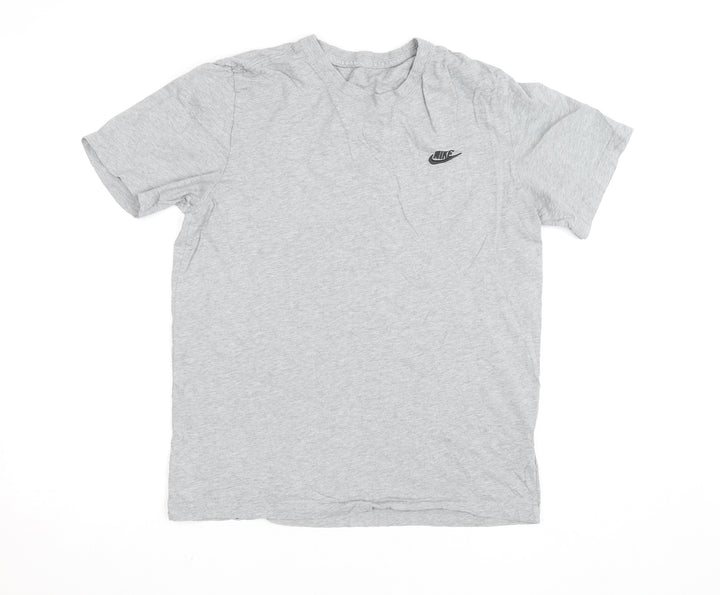 Nike Women's Grey Cotton Crew Neck Short Sleeve T-Shirt M