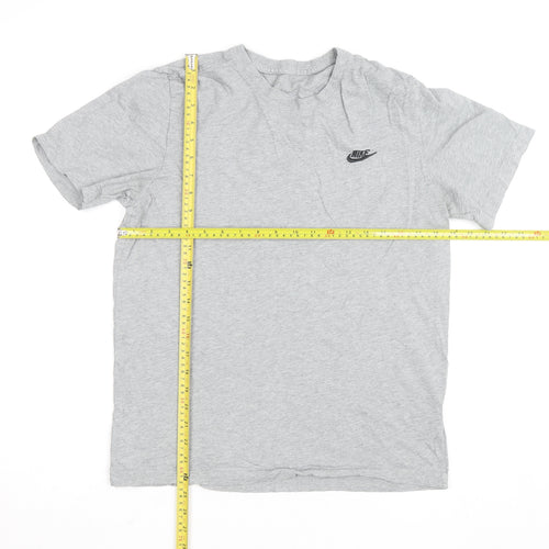 Nike Women's Grey Cotton Crew Neck Short Sleeve T-Shirt M